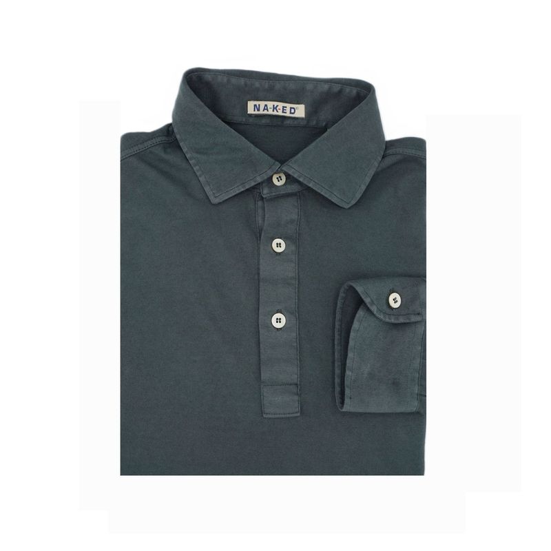Polo shirt Jersey cotton  cashmere  dark grey