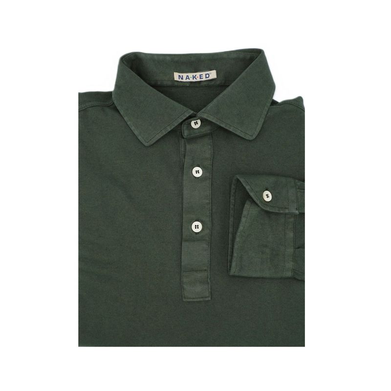 Polo shirt Jersey cotton  cashmere  dark green edera