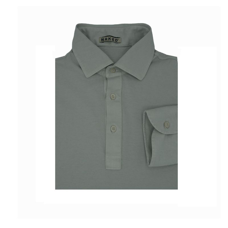 Polo shirt Jersey cotton  cashmere  piombo