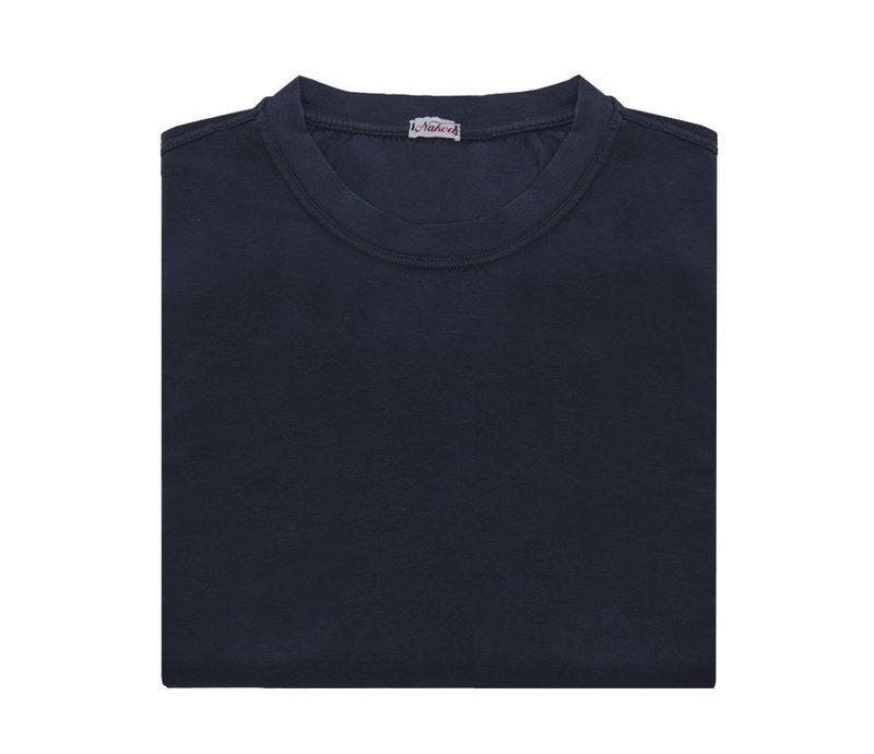 Jersey blue cotton stretch T-shirt