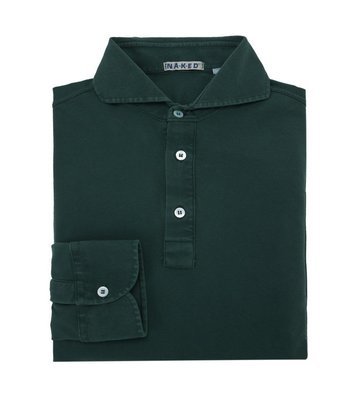 English Green piquet cotton stretch Polo Shirt