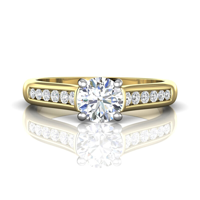 18kt Yellow Gold Diamond Engagement Ring