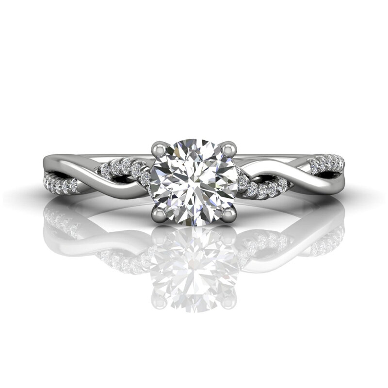 18k White Gold Solitaire  Engagement Ring