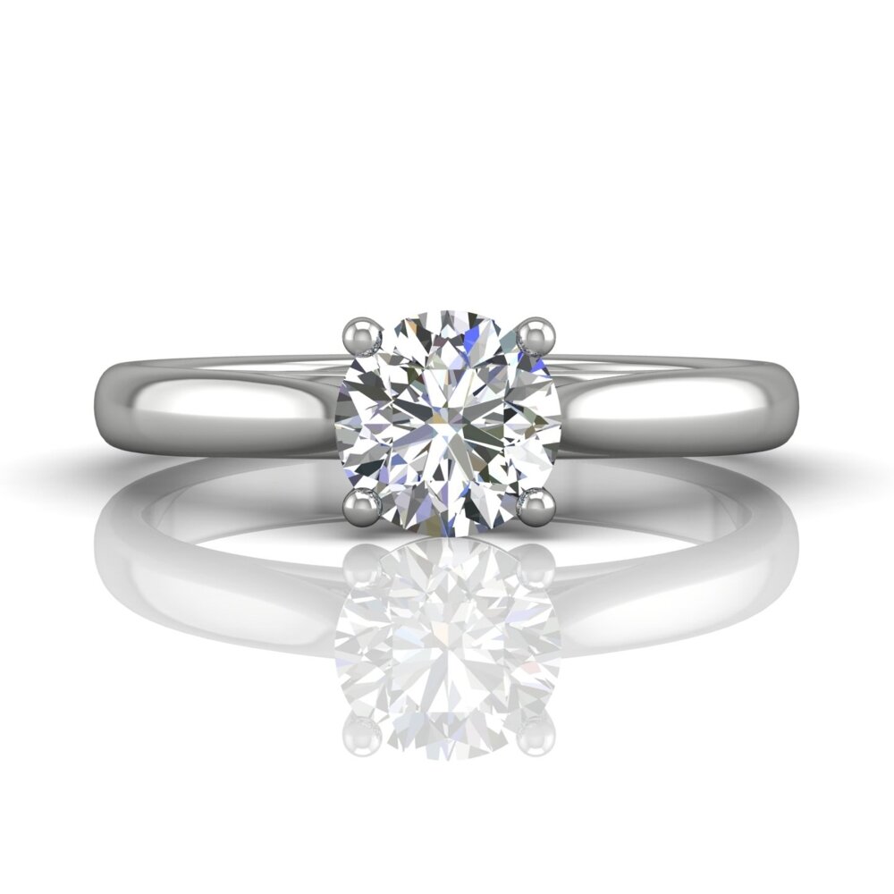 18k White Gold Solitaire Engagement Ring