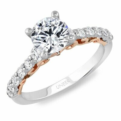 14k White Gold La Vite Rampicante Round Diamond Solitaire Engagement Ring with Shared-Prong Shank
