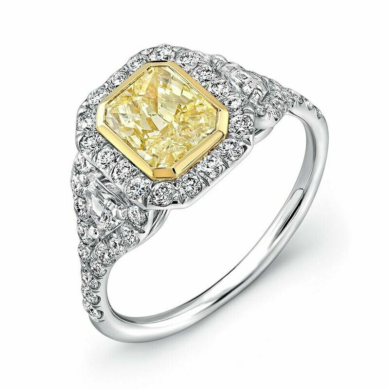 Radiant Cut Fancy Yellow Diamond Ring