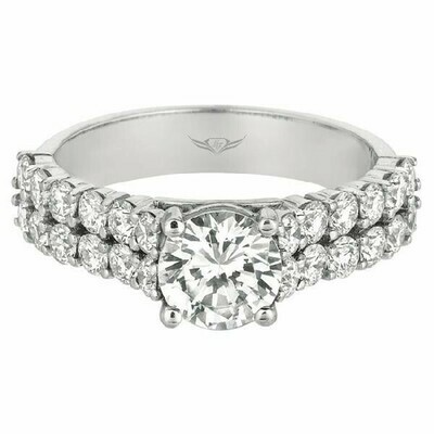 Wide Engagement Ring 5139DBLXSEQ-C-6.5RD