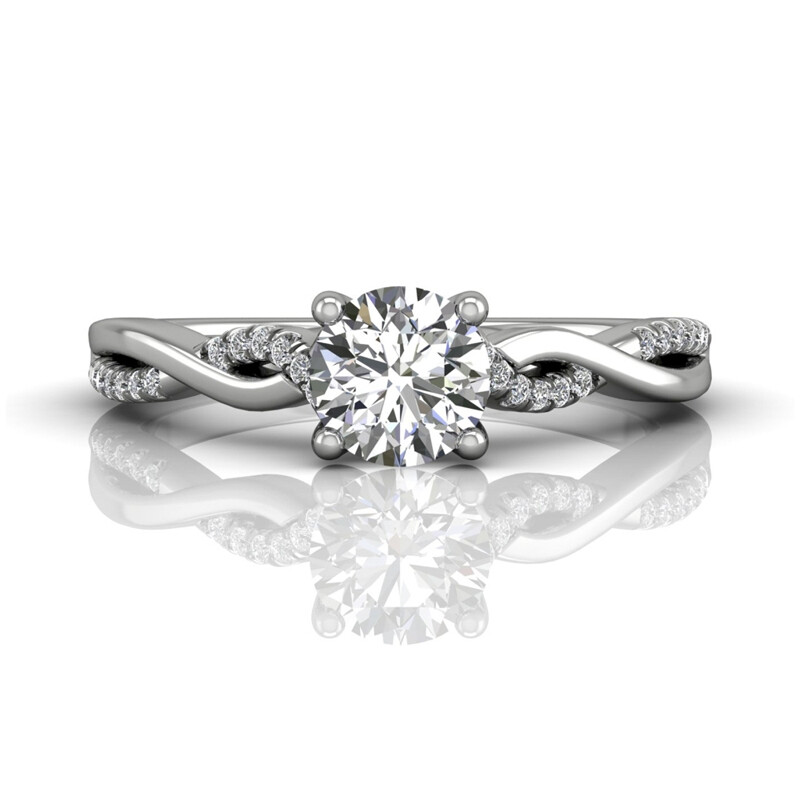 18k White Gold Solitaire  Engagement Ring