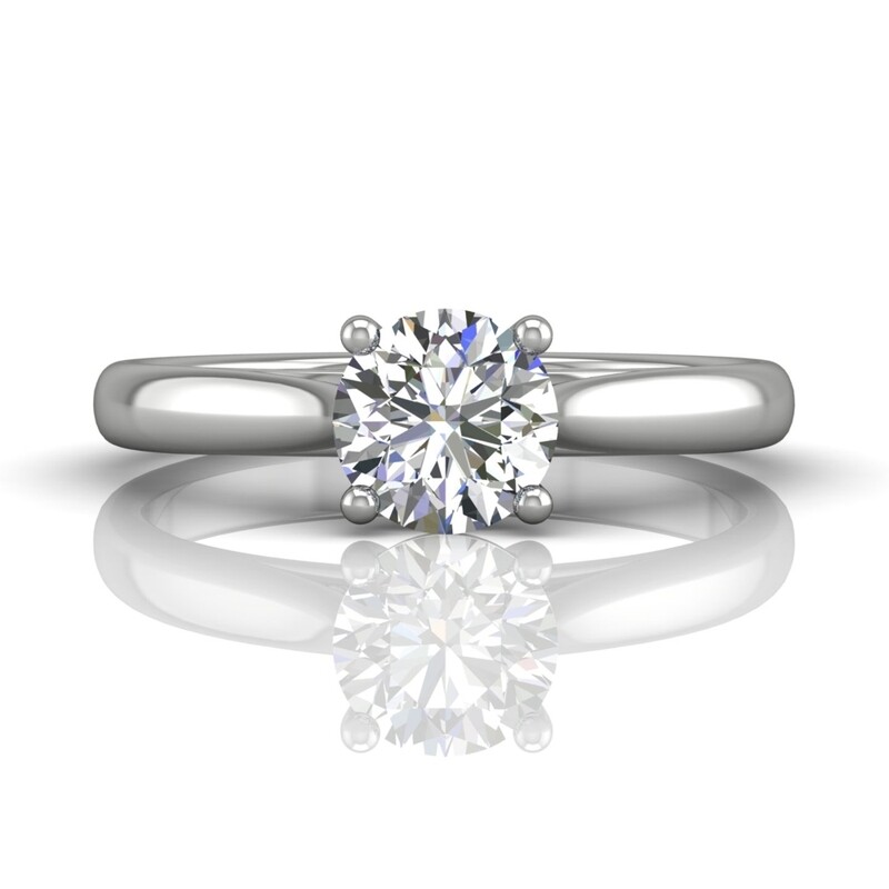 18k White Gold Solitaire Engagement Ring