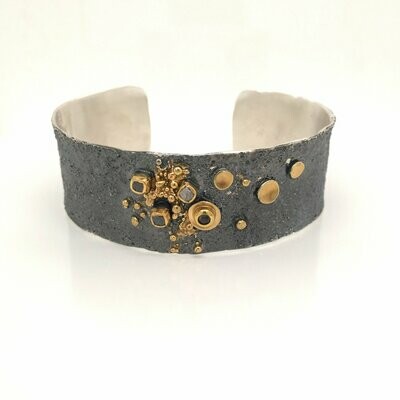 Sterling Silver and Rough Diamond Cuff