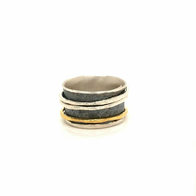 Sterling Silver Tricolor Band