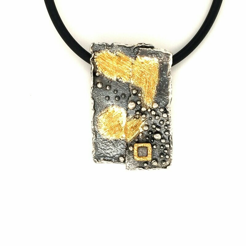 Sterling Silver Pendant with Rough Diamond