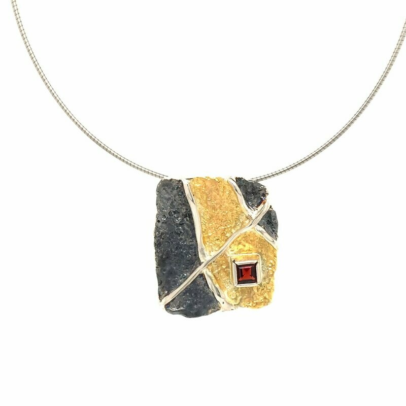 Sterling Silver and Garnet Pendant