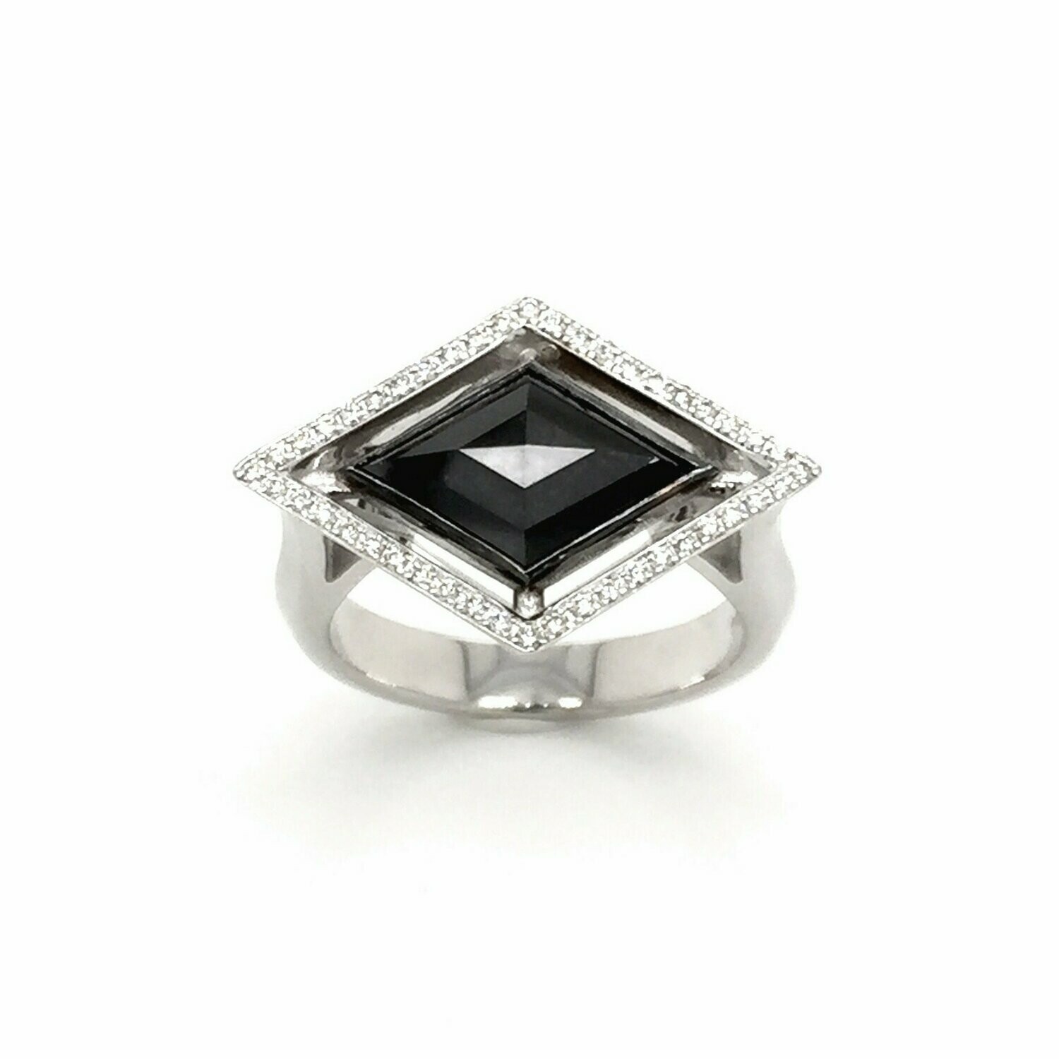 Black Diamond Engagement Ring, Plain Band Black Diamond Ring in White Gold, Square  Black Diamond, Silver Ring, Holiday Gift for Girlfriend - Etsy