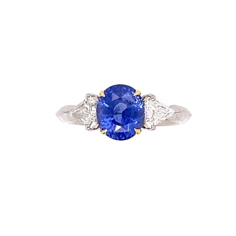Platinum Unheated sapphire ring