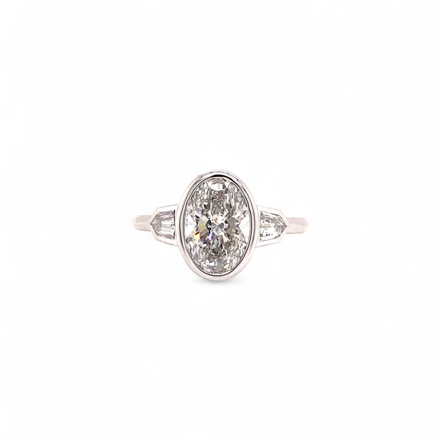 Bezel Oval Diamond Engagement Ring