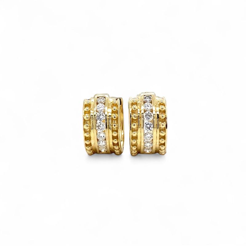 Estate Gold and Diamond Hoops