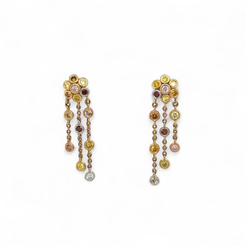 Natural Fancy Colored Diamond Drop Earrings