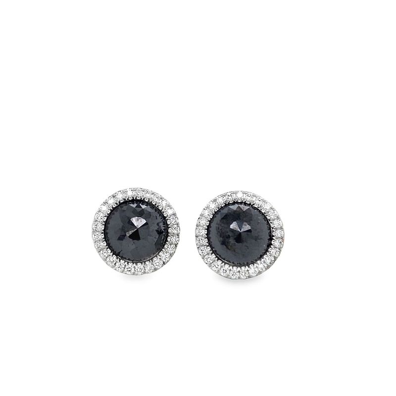 Black Diamond Studs with Micro Pave Frames