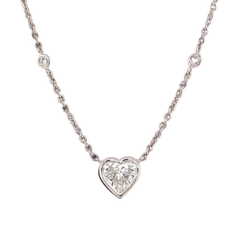 Bezel Set Heart Shape Diamond Pendant