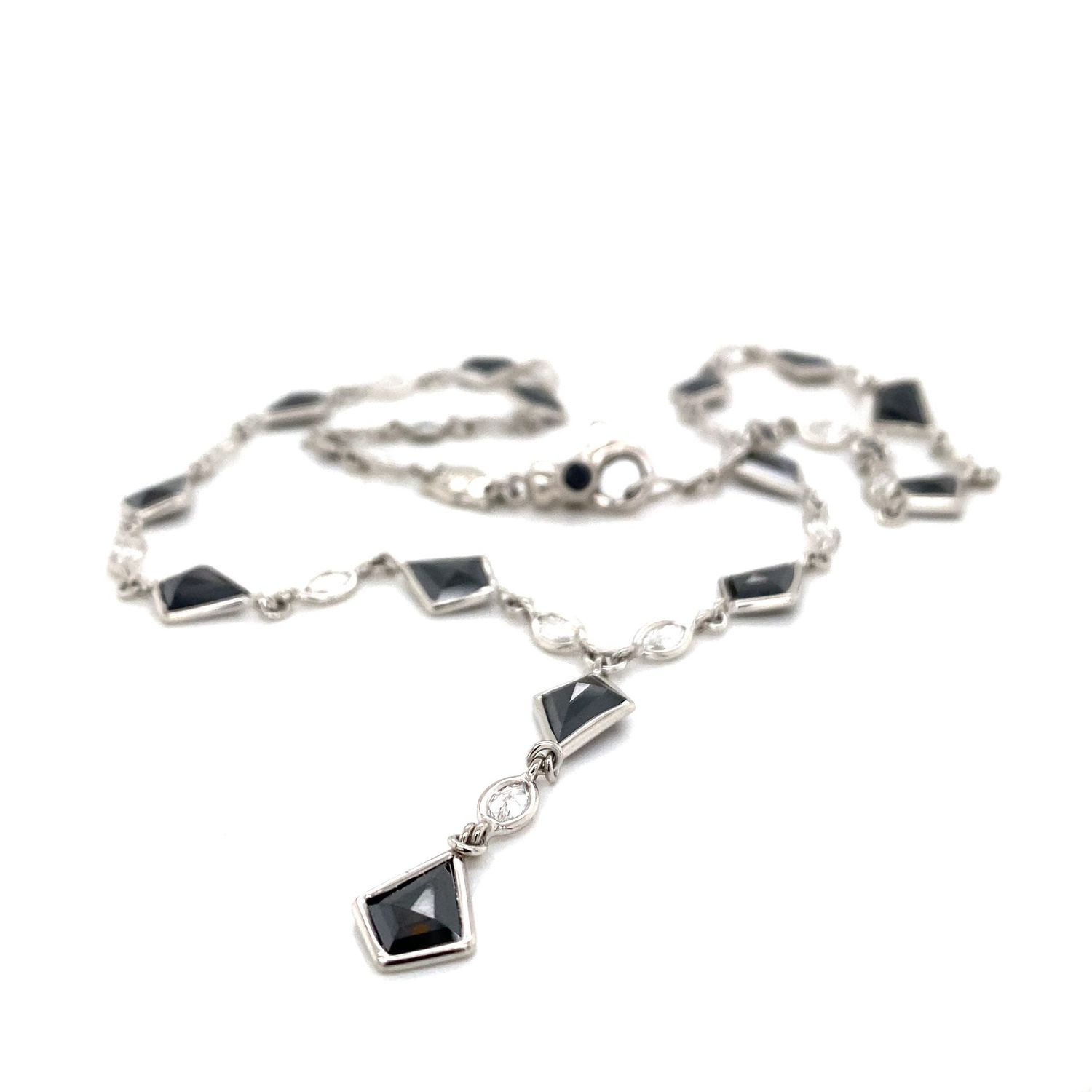 Black Diamond Kite Shape Necklace