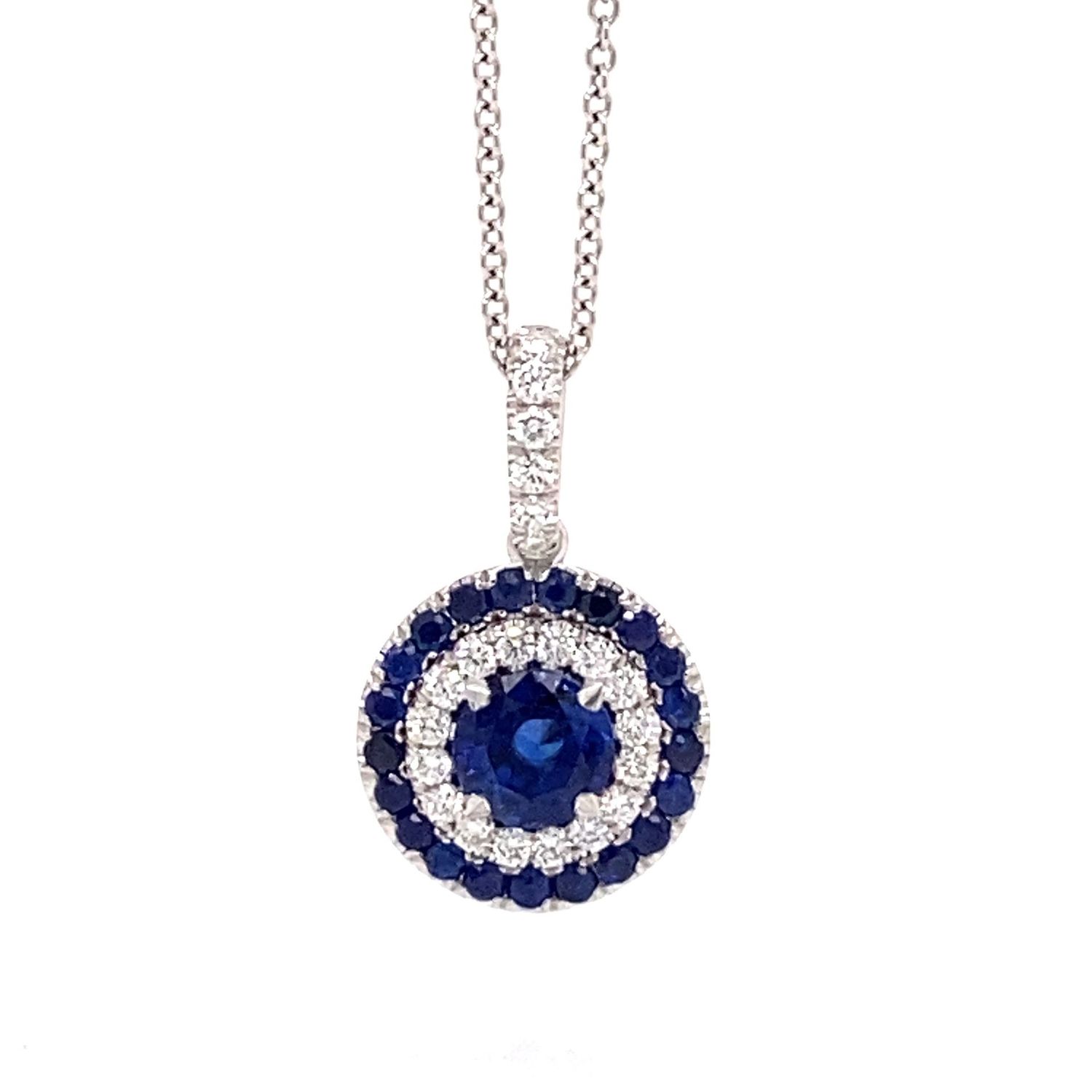 Sapphire and Diamond Micro Pave Pendant