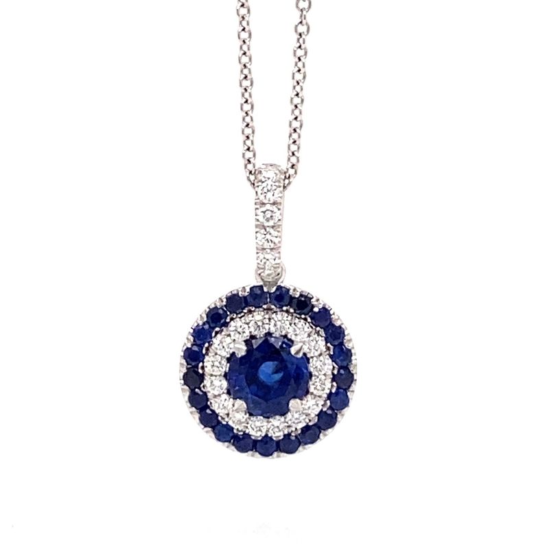 Sapphire and Diamond Micro Pave Pendant
