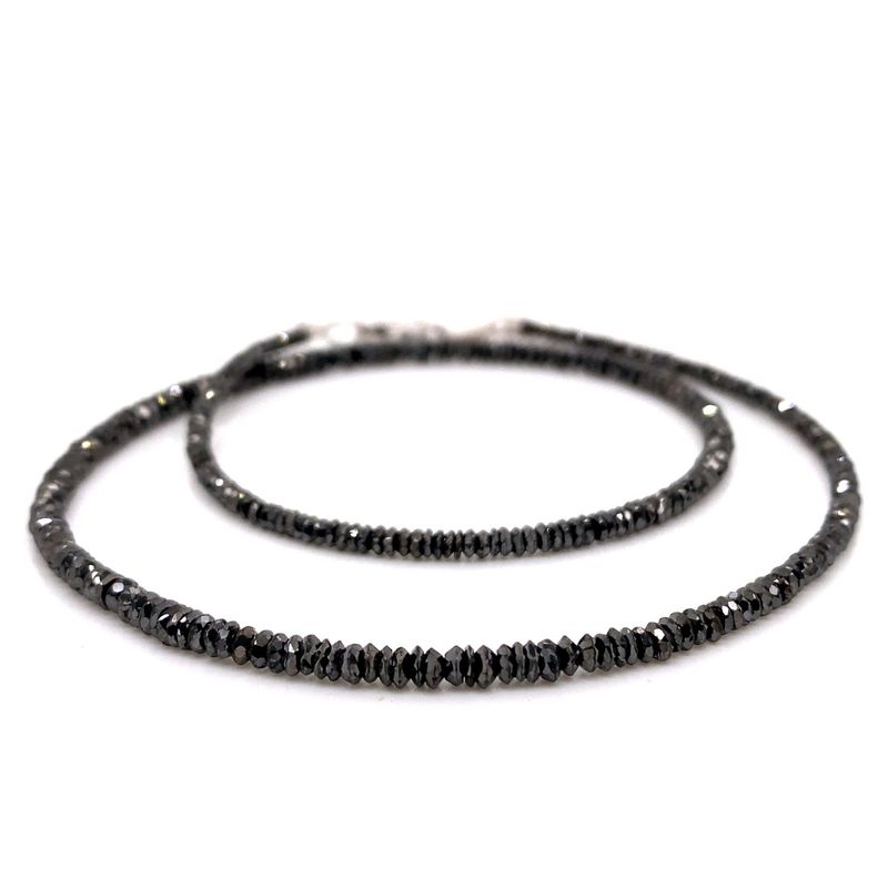 Black Diamond Disc Bead Necklace
