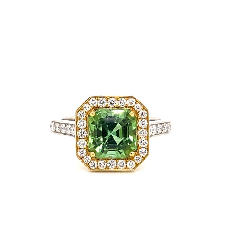 Apple Green Tourmaline Ring