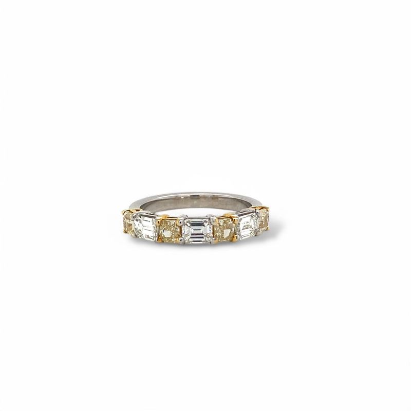 Fancy Yellow and White Diamond Band