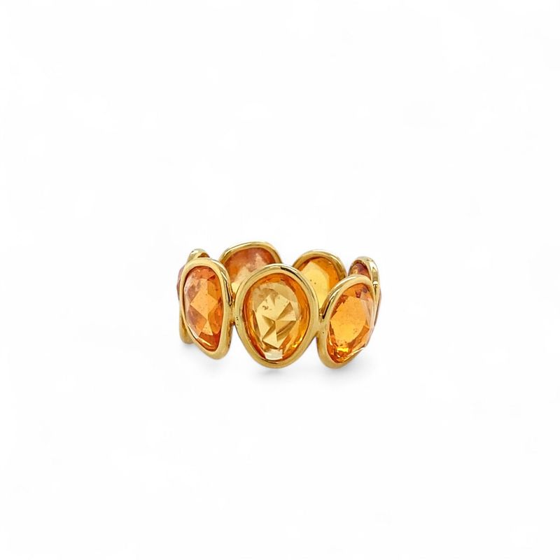 18 Karat yellow sapphire rose cut band