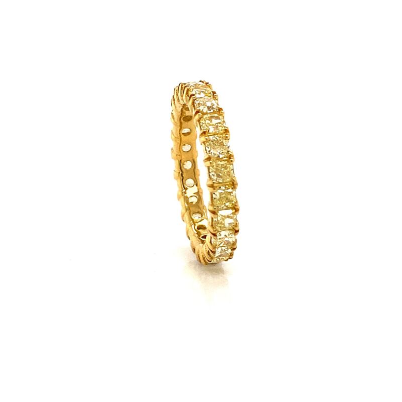 Radiant Cut Yellow Diamond Band