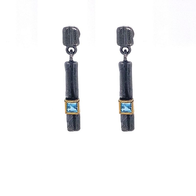 Sterling Silver and Blue Topaz Earrings