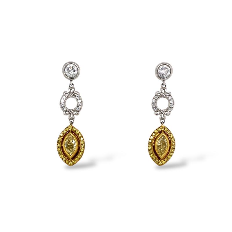 Fancy Intense Yellow Diamond Earrings
