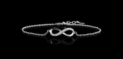 Sterling Silver Infinity CZ Bracelet