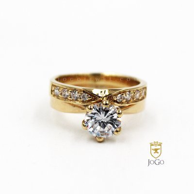 Six Prong Solitaire Engagement & Band Set