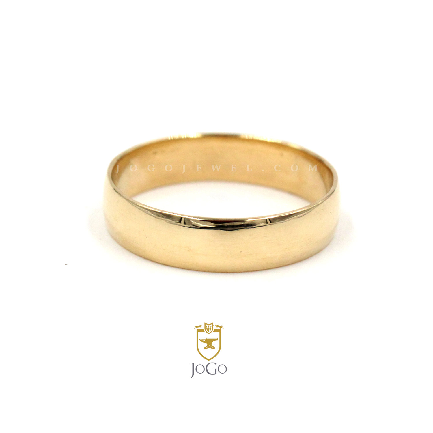 Half Round Wedding Ring in 18 K Yellow Gold