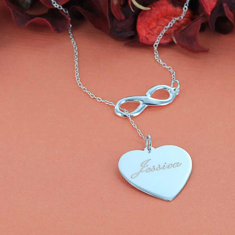 Engravable Heart & Infinity Necklace