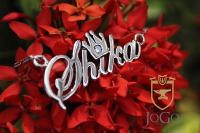 Silver Crown Name Necklace