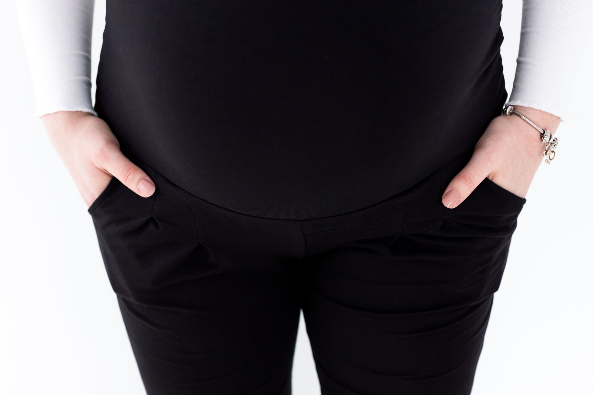 Nosečniške dolge hlače s patenti (falde)