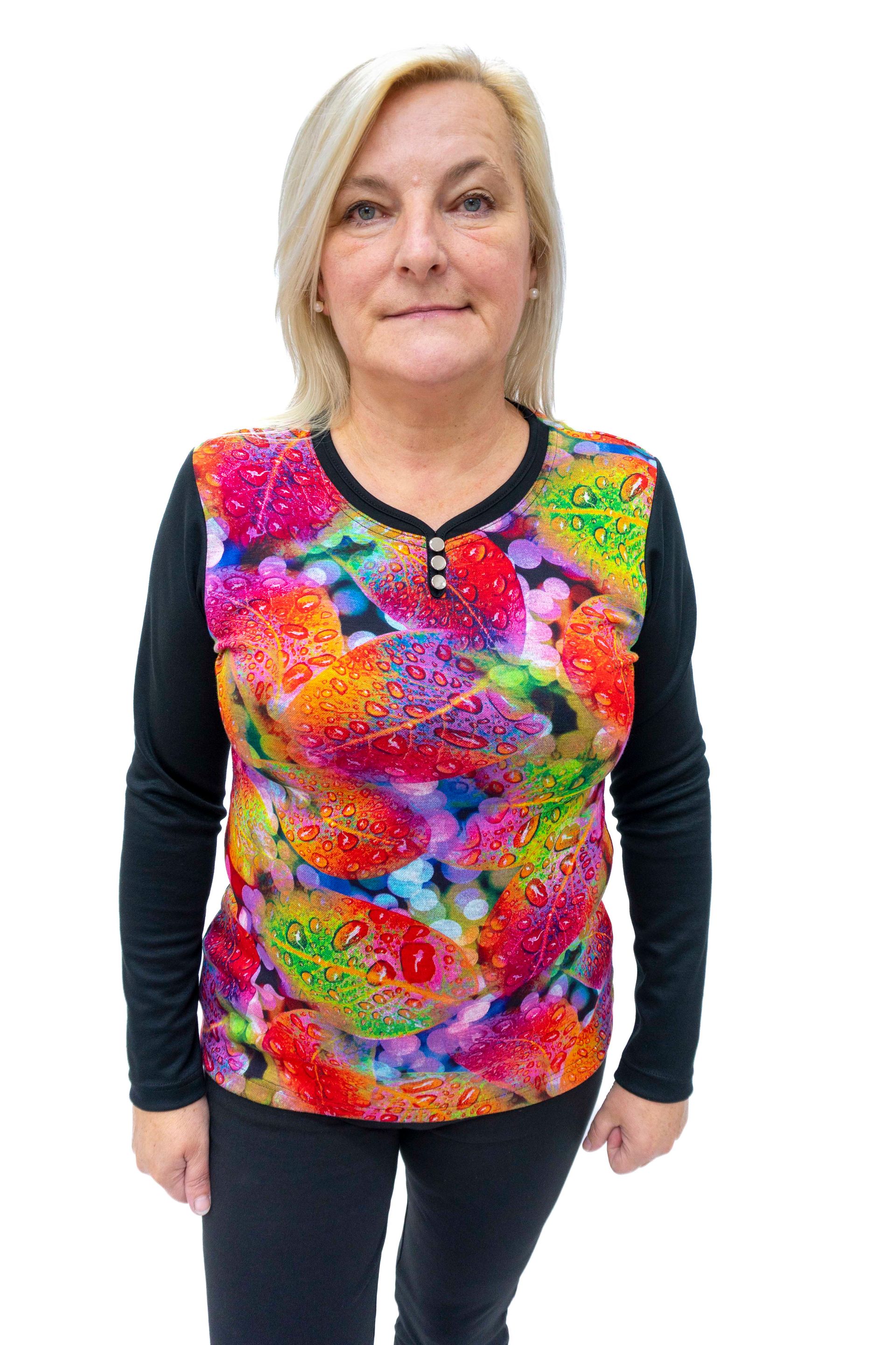 Majica z gumbi (rdeče listje)