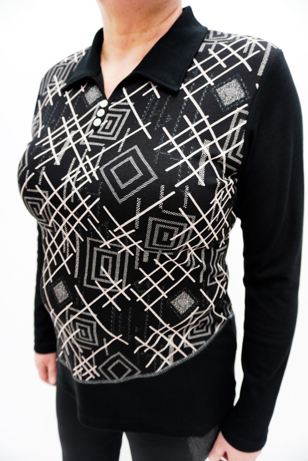 Majica z ovratnikom (črna)