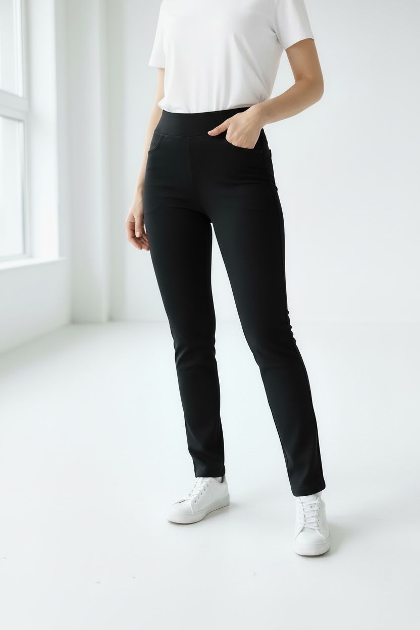 Dolge hlače z žepi (kosmatene)