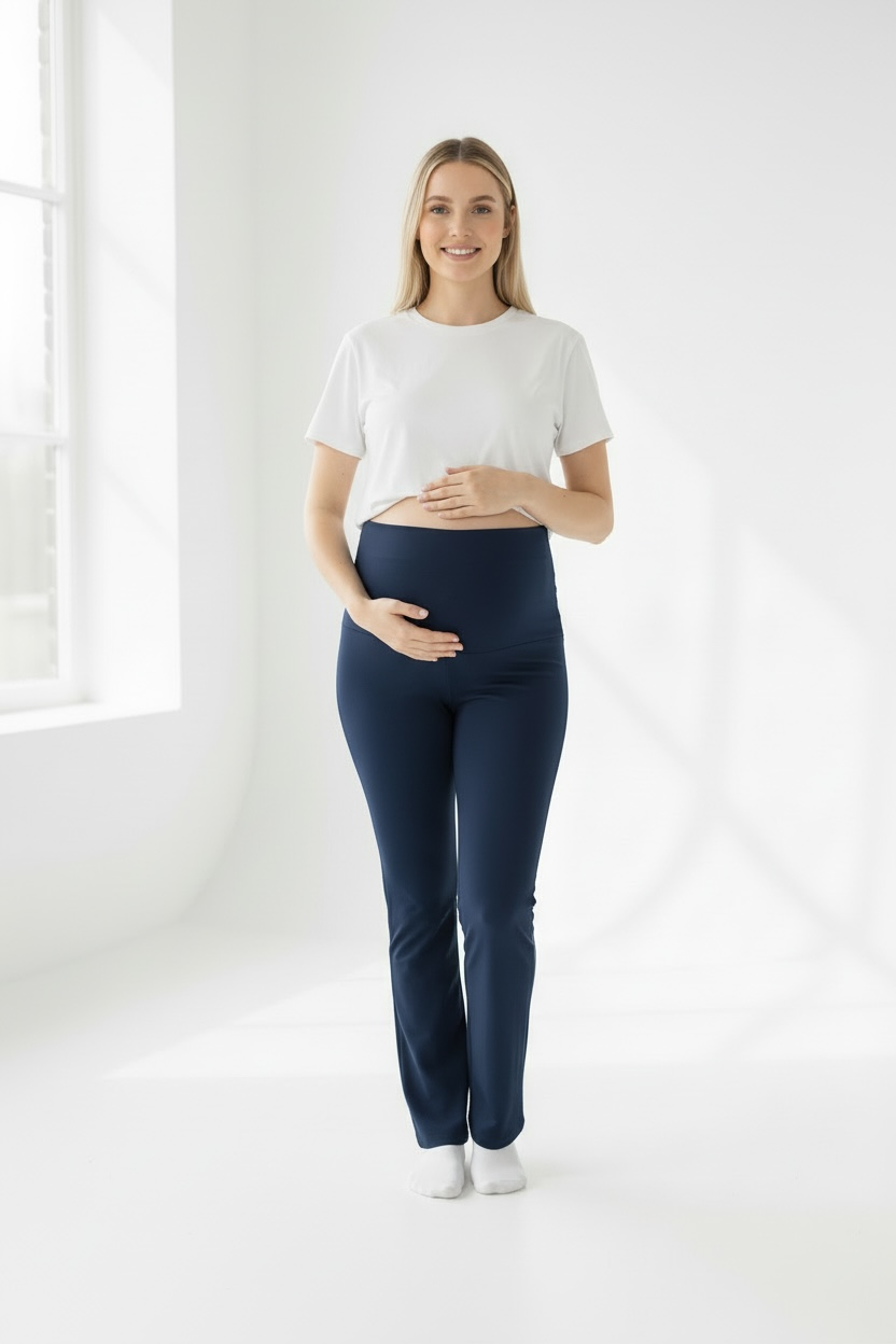 Nosečniške dolge hlače brez žepov (srednje debele)