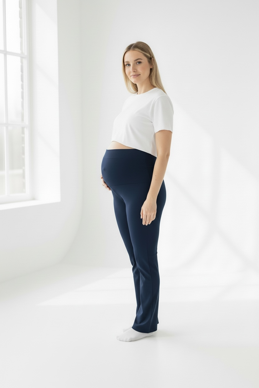 Nosečniške dolge hlače brez žepov (tanke)