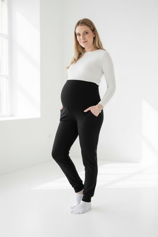 Nosečniške dolge hlače s patenti (klasika)