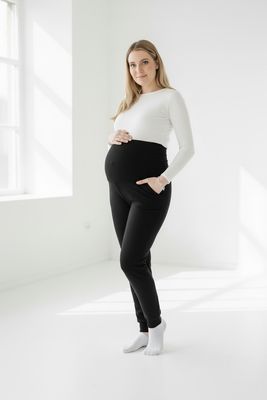 Nosečniške dolge hlače s patenti (kosmatene)