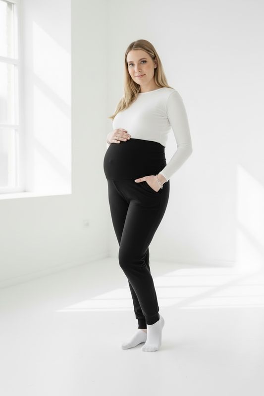 Nosečniške dolge hlače s patenti (kosmatene)