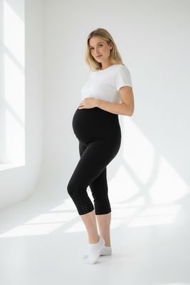 Nosečniške capri hlače s kamenčki