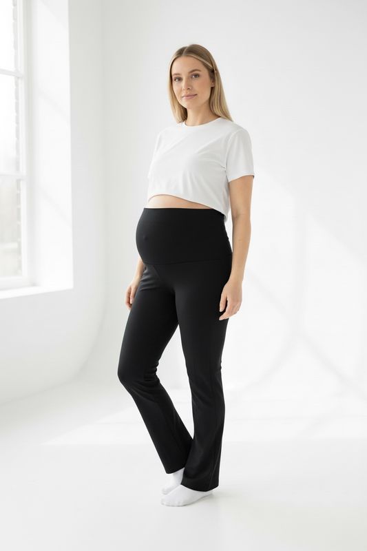 Nosečniške dolge hlače brez žepov (kosmatene)